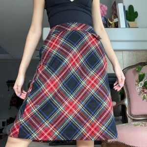 LL Bean Christmas Holiday Tartan Plaid Skirt, Size 4